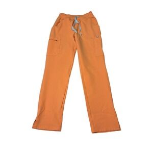 FIGS HW Yola High Waisted Cargo Scrub Pants Orange Womens Small W26 L301000209